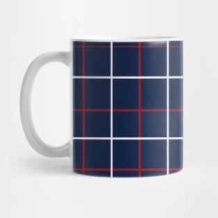 Navy Red White Tattersall Mug